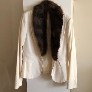 Faux fur ivory blazer GORGEOUS 10